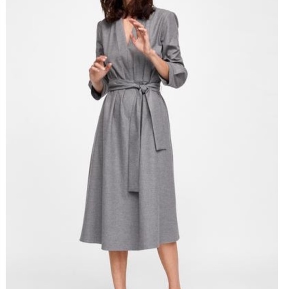 zara pleated midi dress